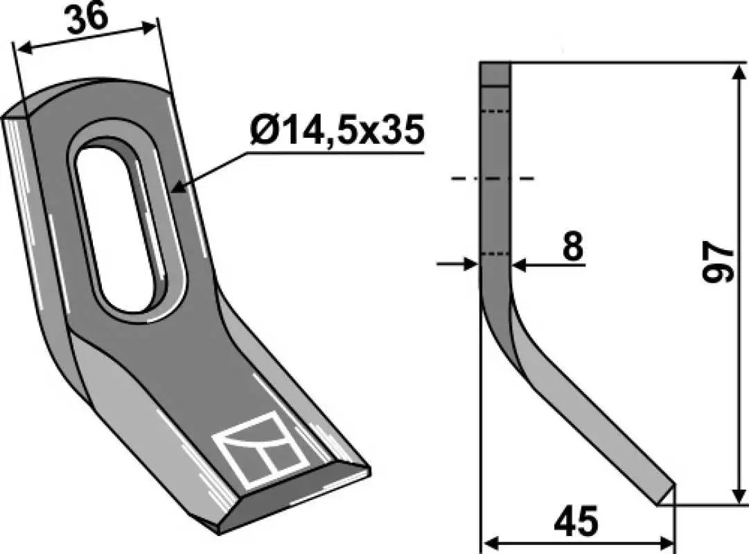 Y-Messer 97x36mm